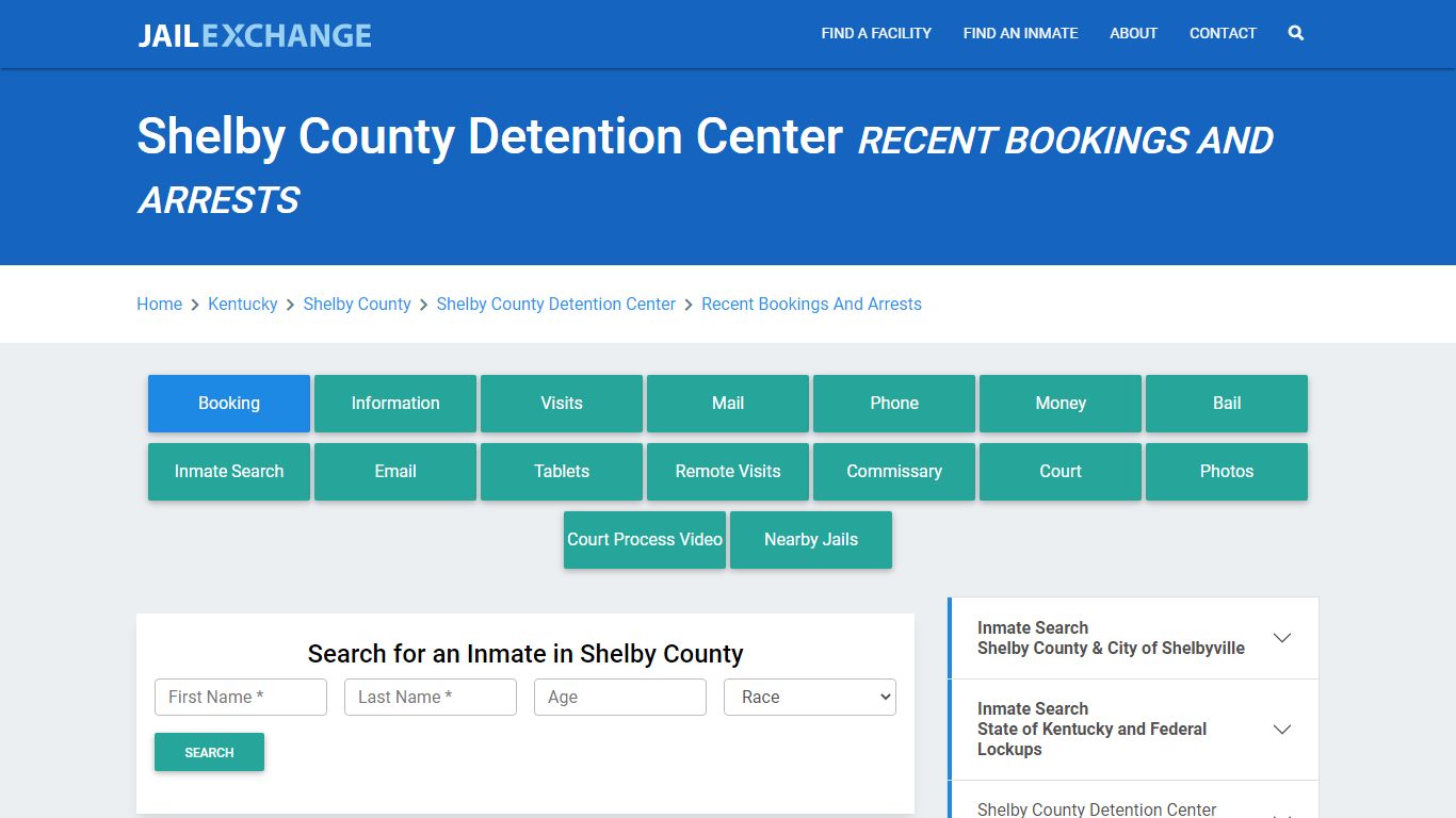 Shelby County Detention Center Recent Bookings And Arrests - Jail Exchange